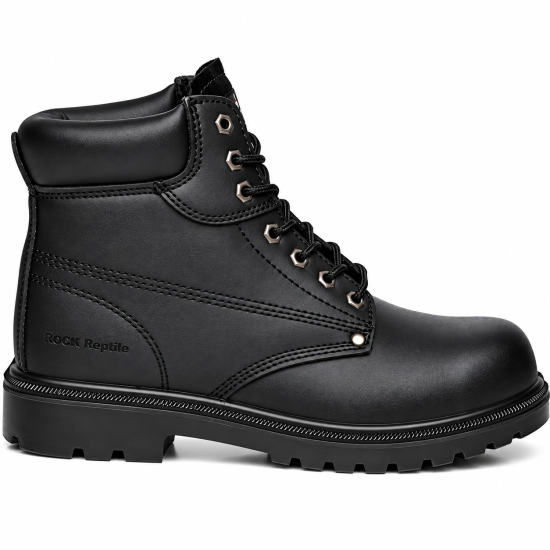 Rock Reptile Apprentice S1P SRC Leather Ankle Safety Boots – Black