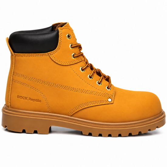 Rock Reptile Apprentice S1P SRC Nubuck Leather Ankle Safety Boots – Honey
