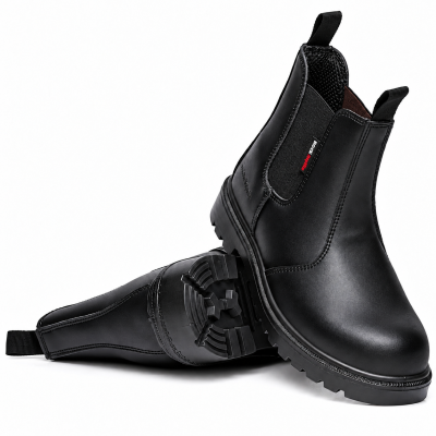 Rock Reptile Sydney S1P SRC Leather Dealer Safety Boots – Black