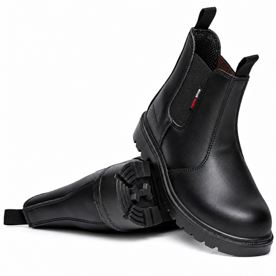 Rock Reptile Sydney S1P SRC Leather Dealer Safety Boots – Black