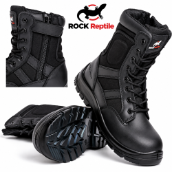 Rock Reptile Taskforce S1P SRC Leather High Leg Safety Boots – Black
