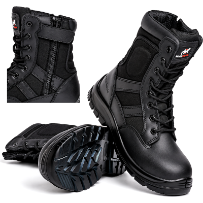 Rock Reptile Taskforce S1P SRC Leather High Leg Safety Boots – Black