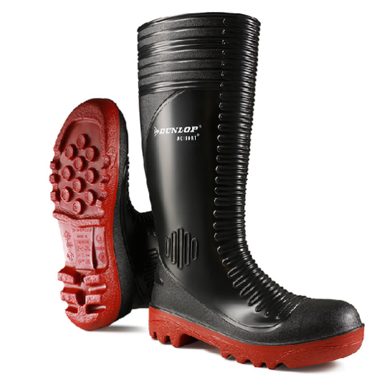Dunlop Acifort Full Safety RIBBED SBP Black Wellington Boots