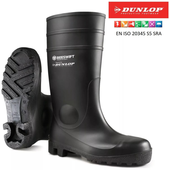 Dunlop ASTON Wellies Heavy Duty SAFETY S5 Steel Toe Cap Work Wellington Boots