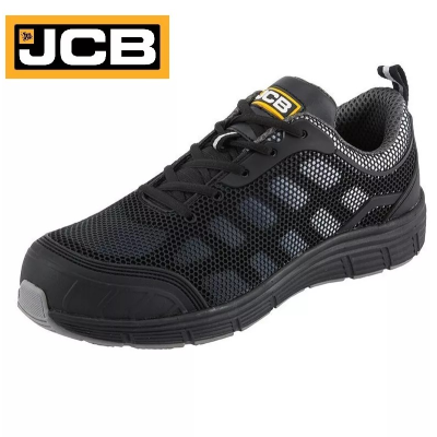 JCB Mens Lightweight Steel Toe Cap Safety Work Boots Black Trainers Shoes