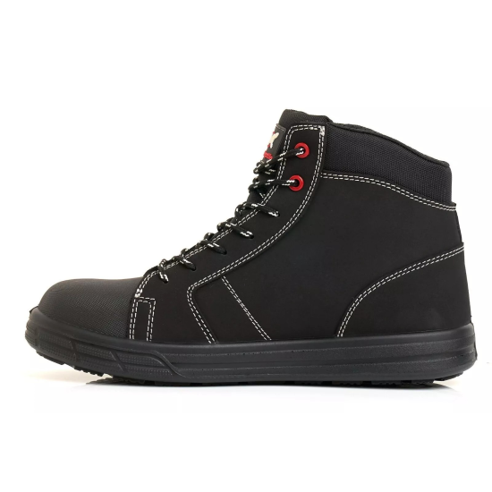 MENS BLACK BASEBALL SAFETY STEEL TOE CAP SNEAKER WORK SHOES TRAINERS Men's Safety Footwear image
