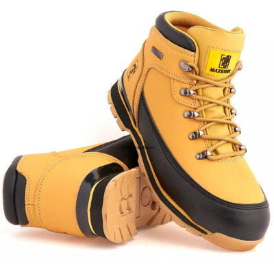 MENS LEATHER LIGHTWEIGHT SAFETY BOOTS STEEL TOE CAP WORK TRAINER PPE
