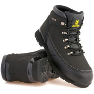 MENS LEATHER LIGHTWEIGHT SAFETY BOOTS STEEL TOE CAP WORK TRAINER PPE