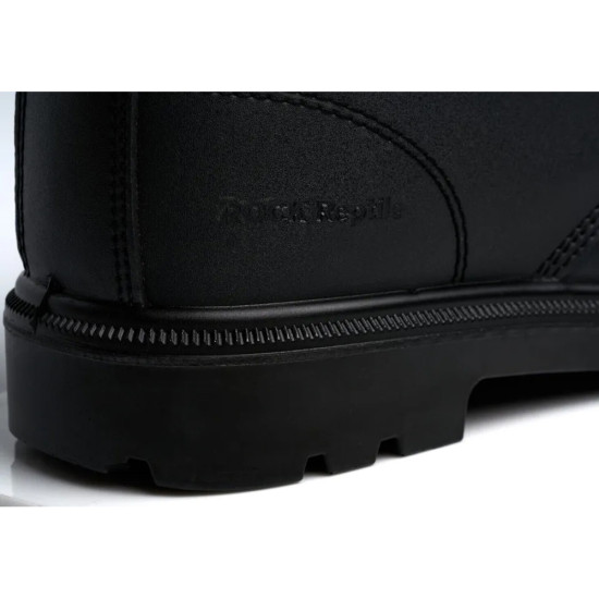 MENS BLACK LEATHER SAFETY BOOTS ANKLE LACE UP STEEL TOE CAP AND MIDSOLE WORK PPE HIKER SHOES SIZE Men's Safety Footwear image