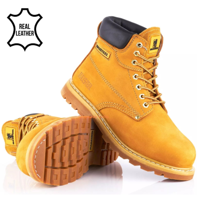 MENS LEATHER SAFETY WORK BOOTS STEEL TOE CAP ANKLE HIKER SHOES PPE