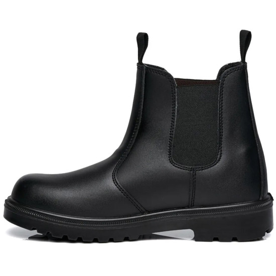 MENS LIGHTWEIGHT DEALER BOOTS CHELSEA SAFETY WORK STEEL TOE CAP LEATHER SHOES SZ Men's Safety Footwear image