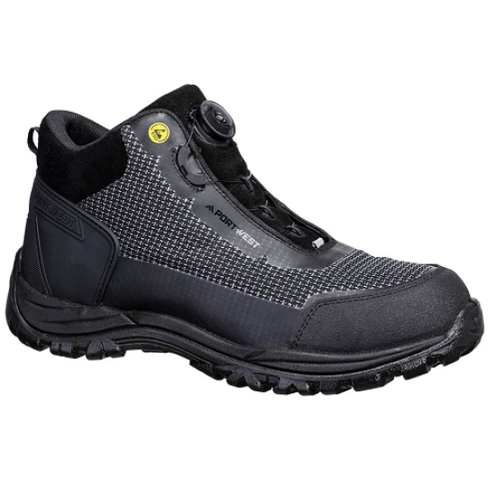 Portwest Girder S3S ESD SR FO Black/Grey Composite Mid Boots