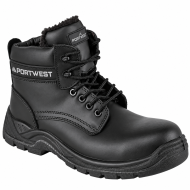 Portwest FC12 S3S SR Composite Leather Winter Ankle Safety Boots – Black