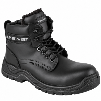 Portwest FC12 S3S SR Composite Leather Winter Ankle Safety Boots – Black