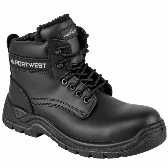 Portwest FC12 S3S SR Composite Leather Winter Ankle Safety Boots – Black