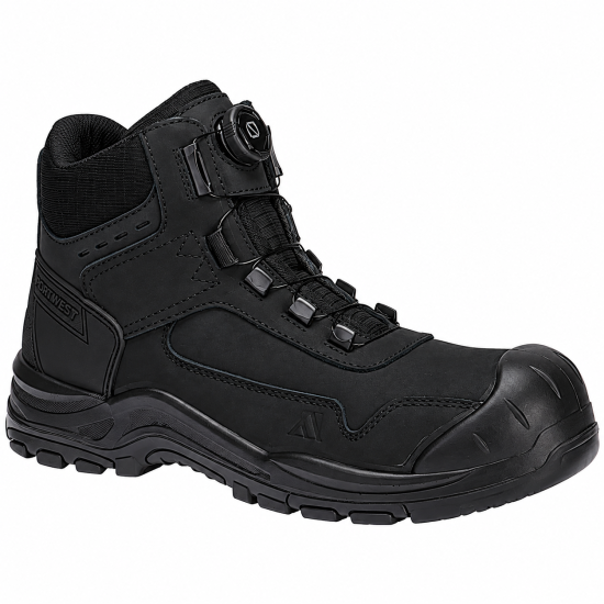 Portwest FC39 Steel Nubuck S3 Mid Safety Boots – Black