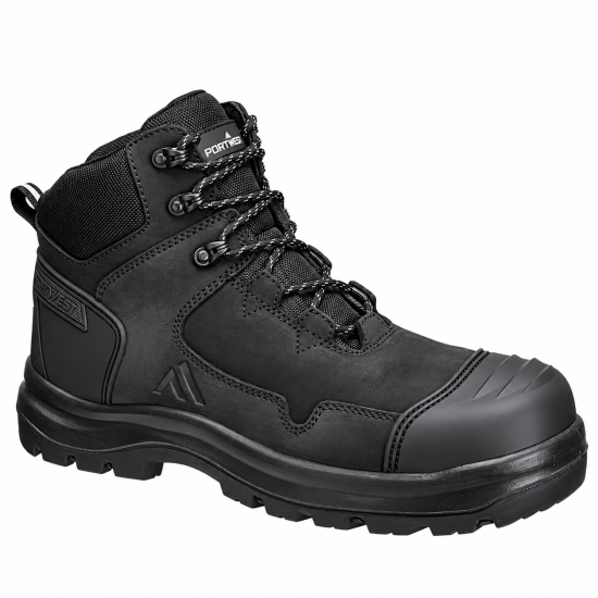 Portwest FD04 Composite Nubuck Leather S3S Mid Safety Boots – Black