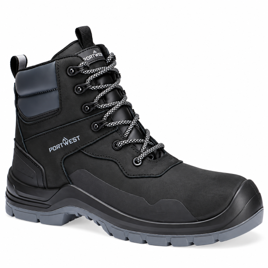 Portwest FV06 Composite Nubuck S7L Mid Safety Boots – Black