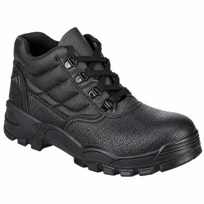 Portwest FW10 S1P SR Leather Mid Safety Boots – Black