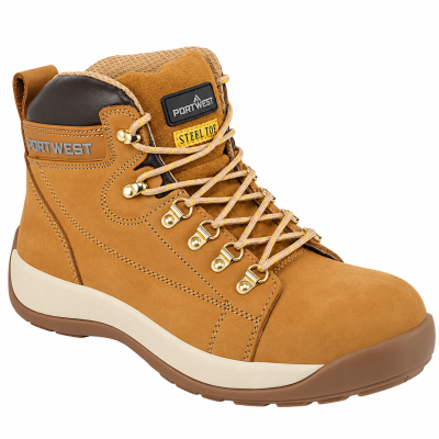 Portwest FW31 Steel Nubuck Leather SB HRO Mid Safety Boots – Honey