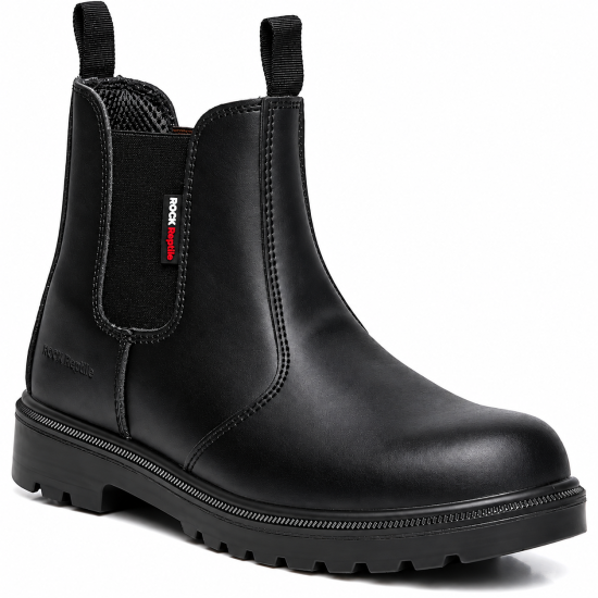 Rock Reptile Sydney S1P SRC Leather Dealer Safety Boots – Black