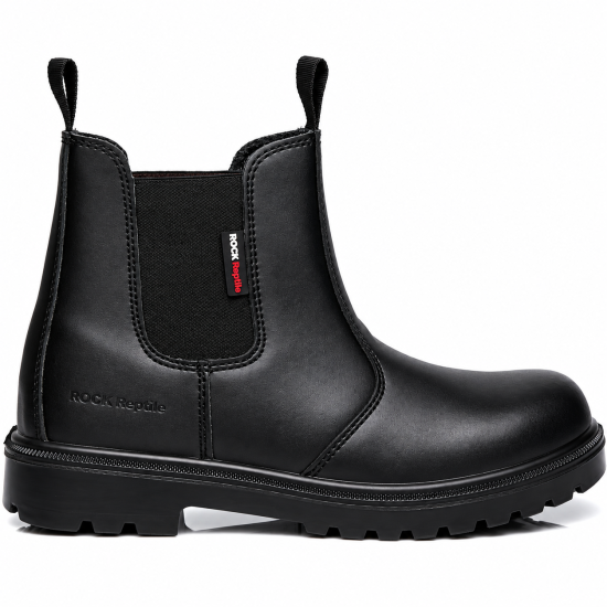 Rock Reptile Sydney S1P SRC Leather Dealer Safety Boots – Black