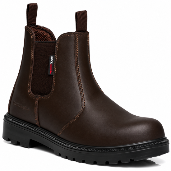 Rock Reptile Sydney S1P SRC Leather Dealer Safety Boots – Brown