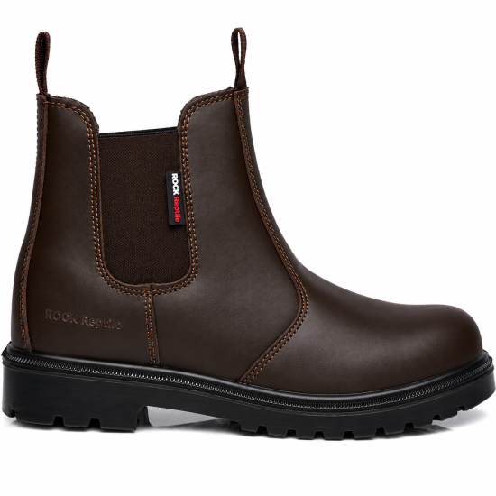 Rock Reptile Sydney S1P SRC Leather Dealer Safety Boots – Brown