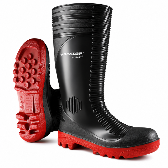 Dunlop Acifort Ribbed SBP Safety Wellington Boots – Black