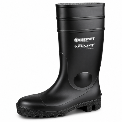 Dunlop Aston Heavy Duty S5 Safety Wellington Boots – Black