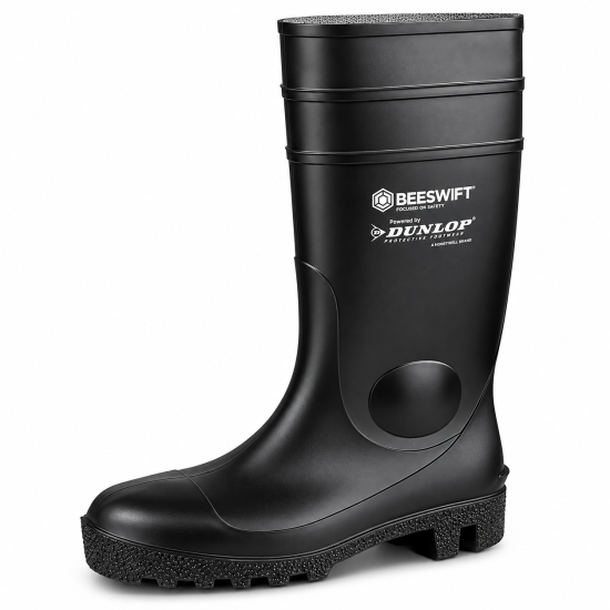 Dunlop Aston Heavy Duty S5 Safety Wellington Boots – Black