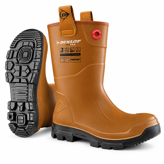 Dunlop Purofort RigPRO S5 Safety Wellington Boots – Brown