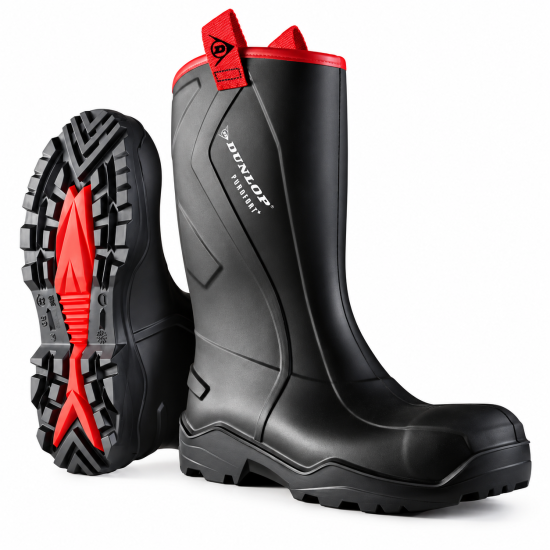 Dunlop Purofort+ Rugged S5 Safety Wellington Boots – Black