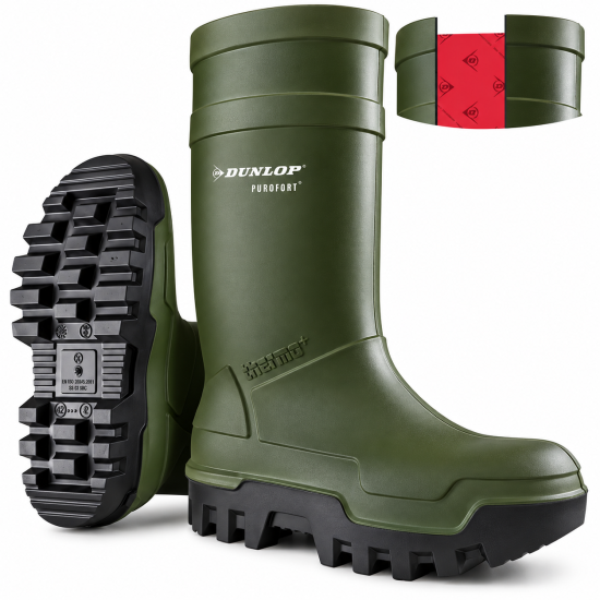 Dunlop Purofort Thermo+ S5 Safety Wellington Boots – Green