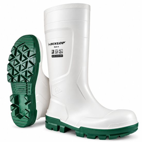 Dunlop Work-It S4 Safety Wellington Boots – White