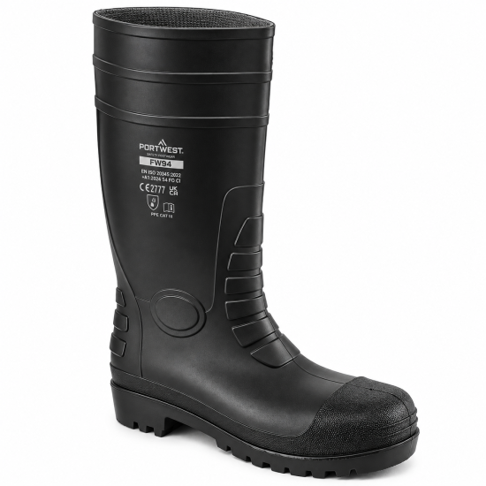 Portwest FW94 S4 FO CI Classic Safety Wellingtons – Black